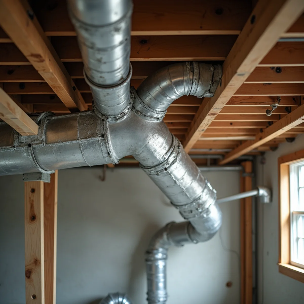 HVAC technician testing duct static pressure with digital manometer